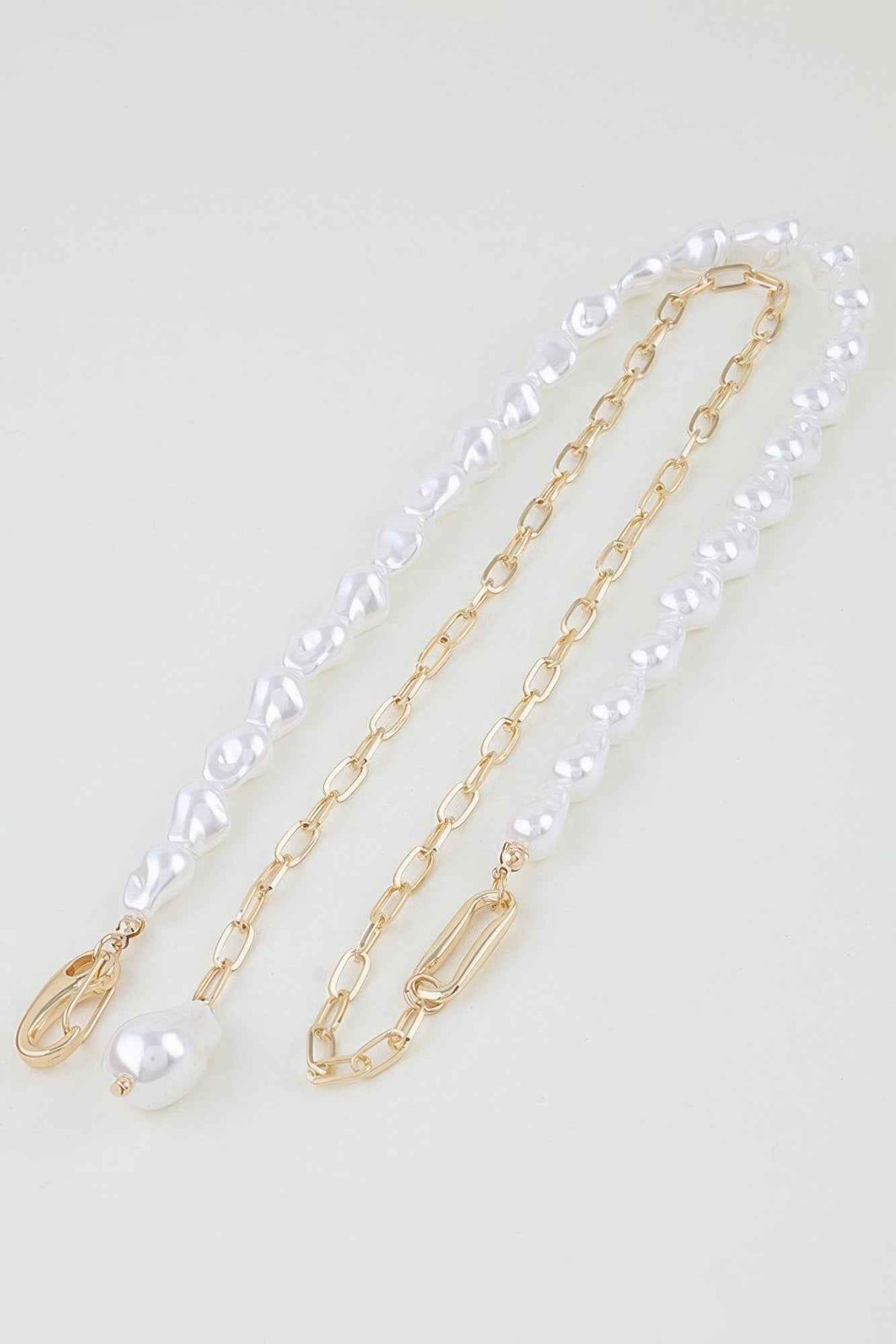 Stone Beaded Chain Clasp Statement Necklace