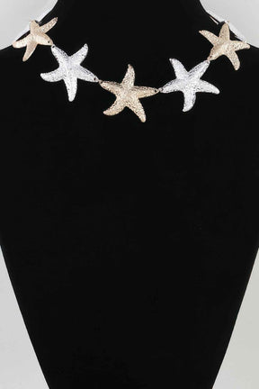 Multi Hammered Starfish Necklace