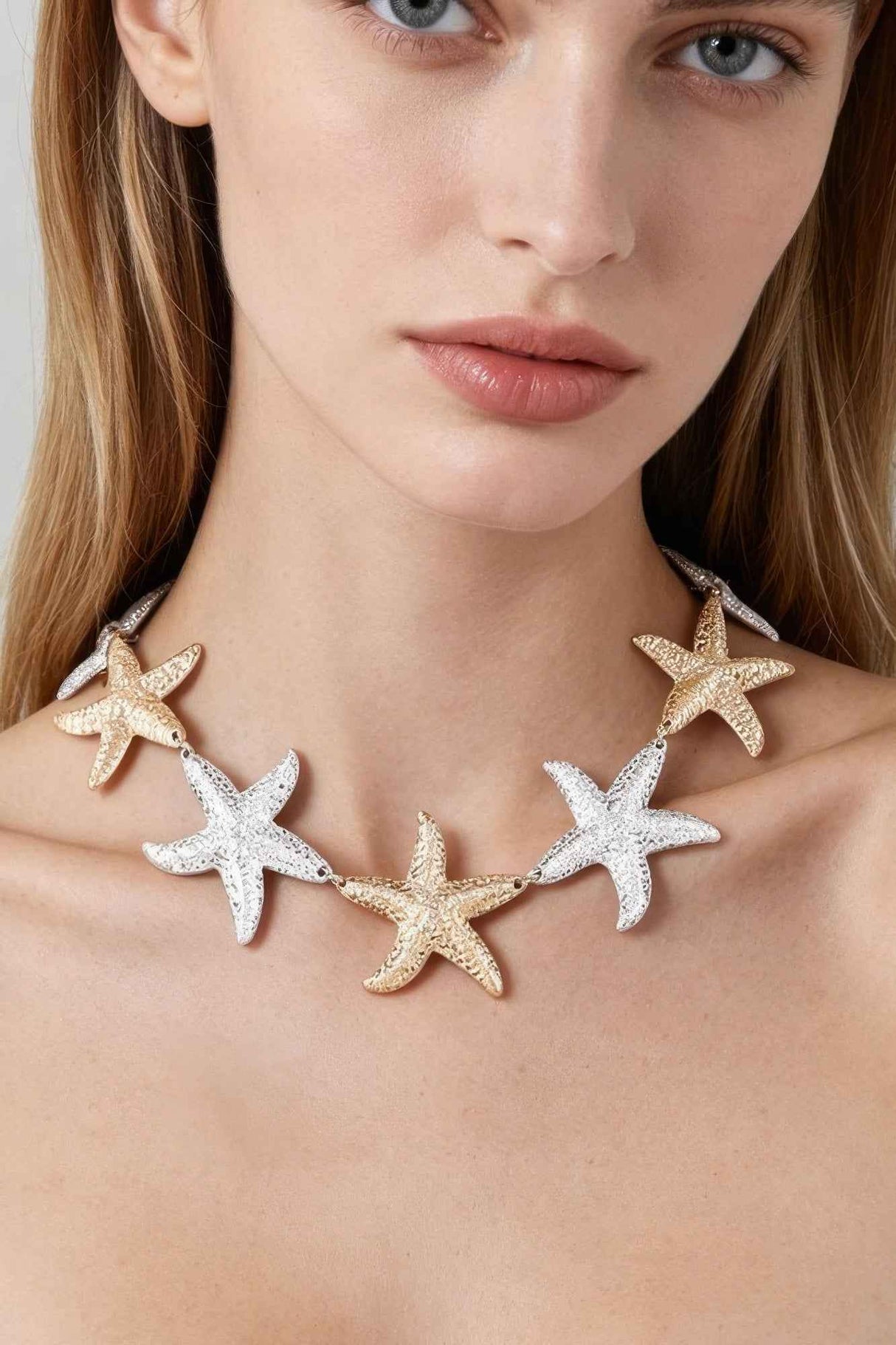 Multi Hammered Starfish Necklace