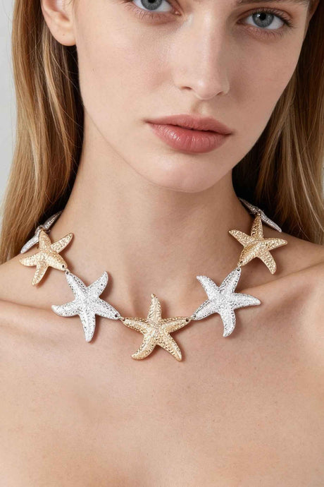 Multi Hammered Starfish Necklace