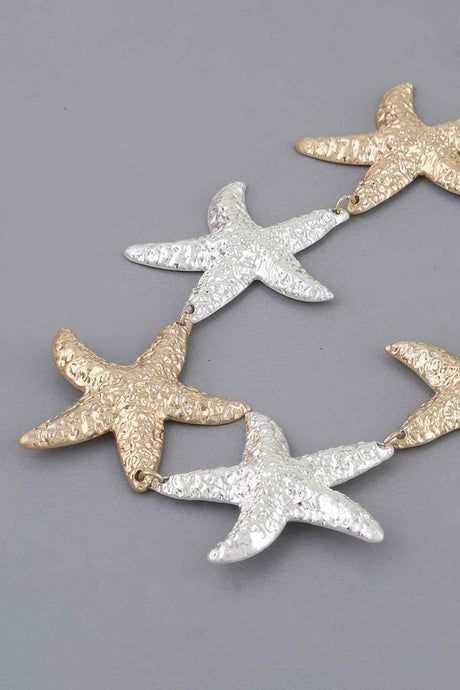 Multi Hammered Starfish Necklace