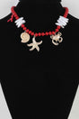 Hammered Coral Reef Beaded Necklace