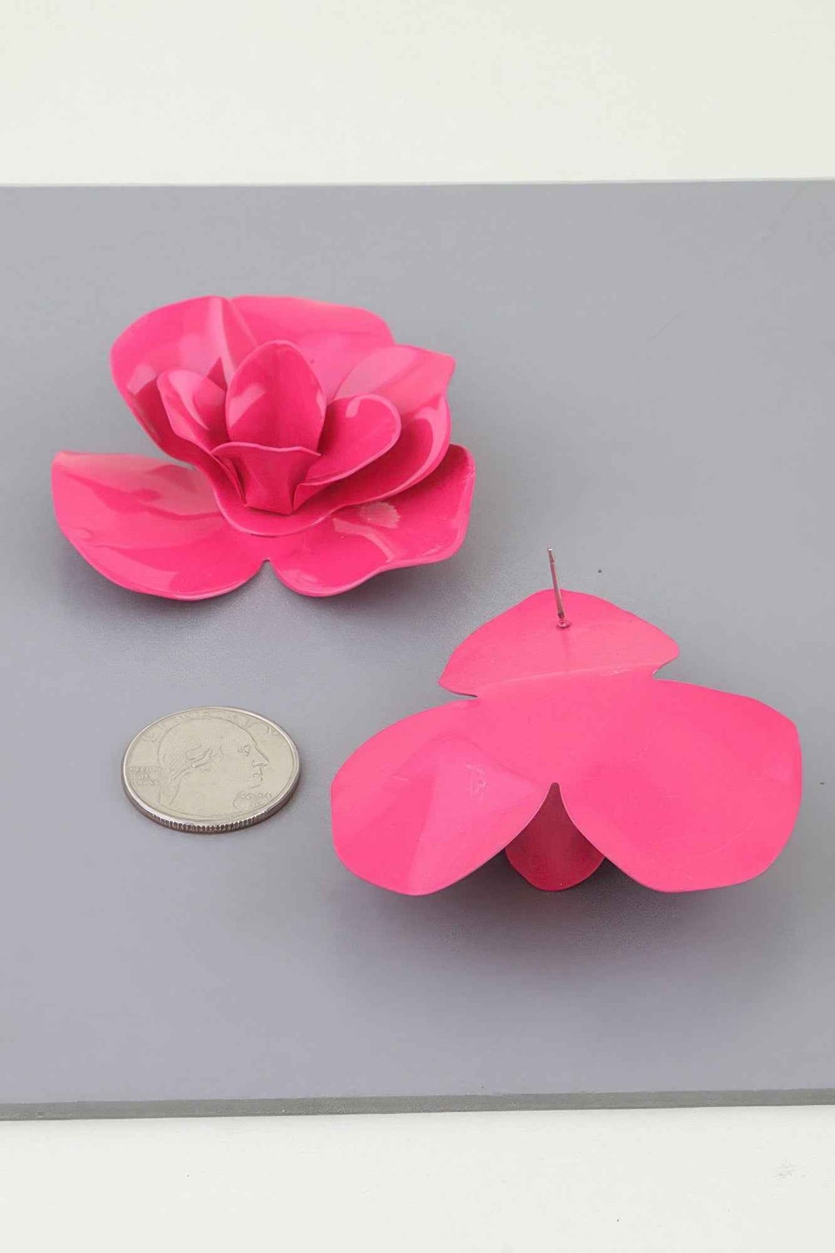 Polished Blooming Rose Stud Earrings