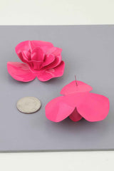 Polished Blooming Rose Stud Earrings