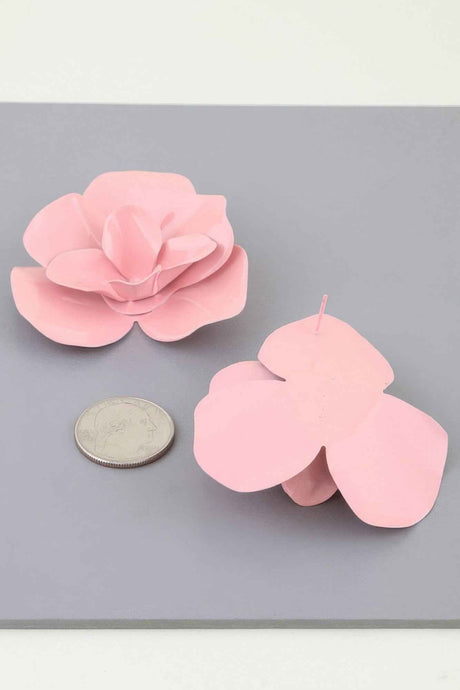Polished Blooming Rose Stud Earrings
