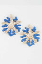 Hammered Starfish Coral Earrings
