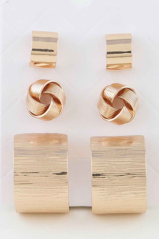 Carved Modern Hoop Earrings