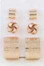 Carved Modern Hoop Earrings