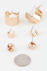 Carved Modern Hoop Earrings