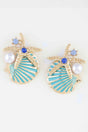 Summer Starfish Shell Stud Earrings