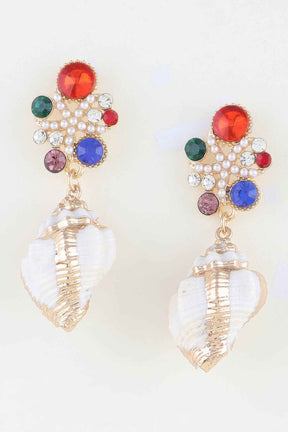 Bejeweled Summer Shell Earrings
