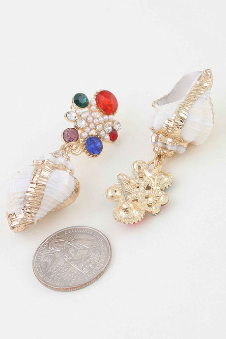 Bejeweled Summer Shell Earrings