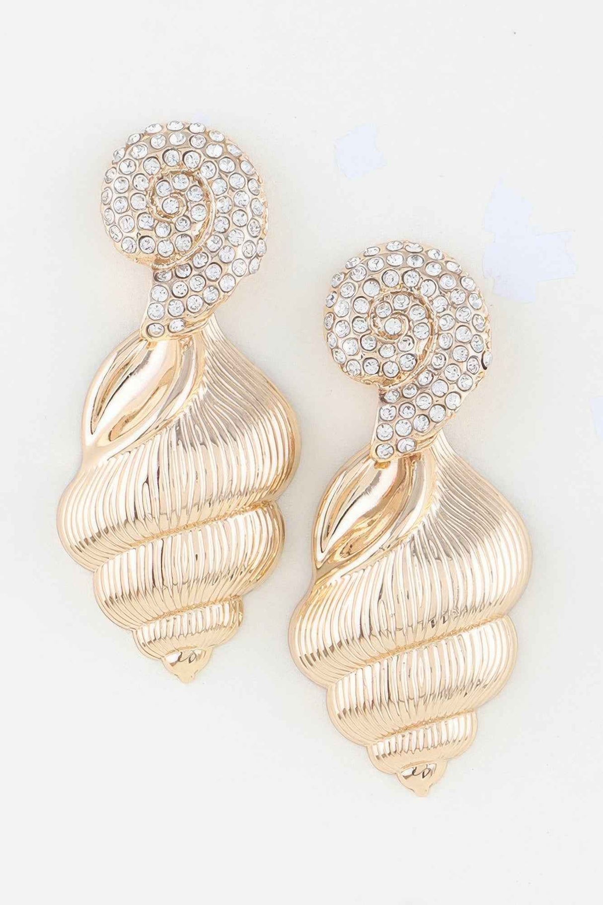 Bejeweled Conch Shell Earrings