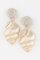 Bejeweled Conch Shell Earrings