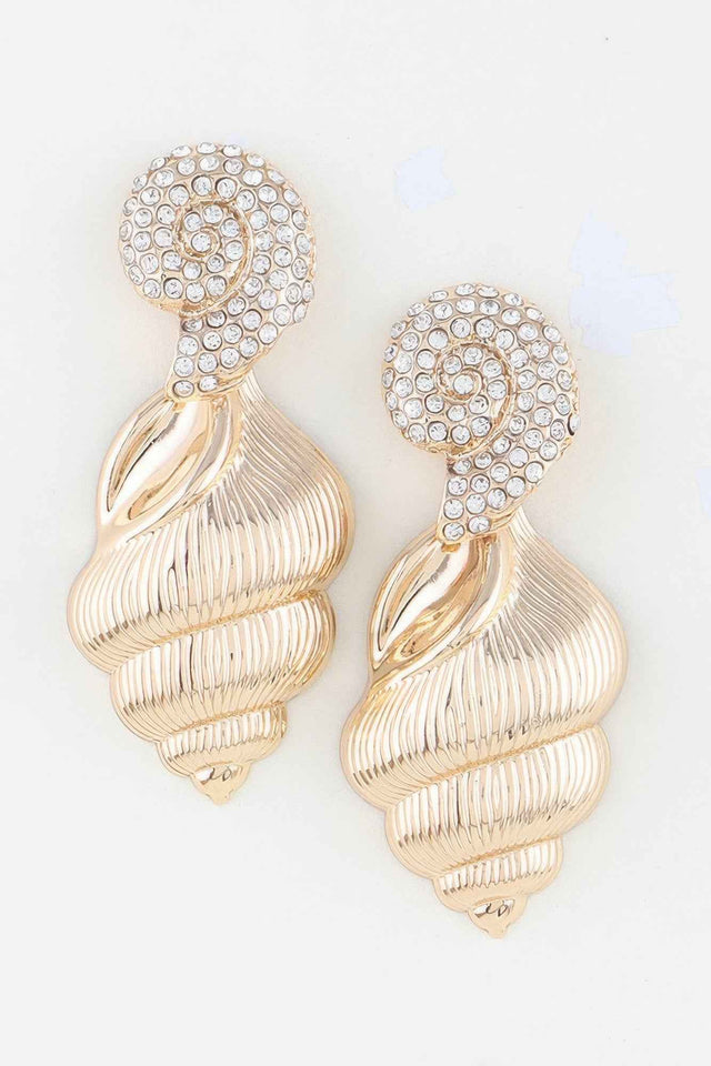 Bejeweled Conch Shell Earrings