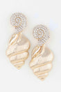Bejeweled Conch Shell Earrings