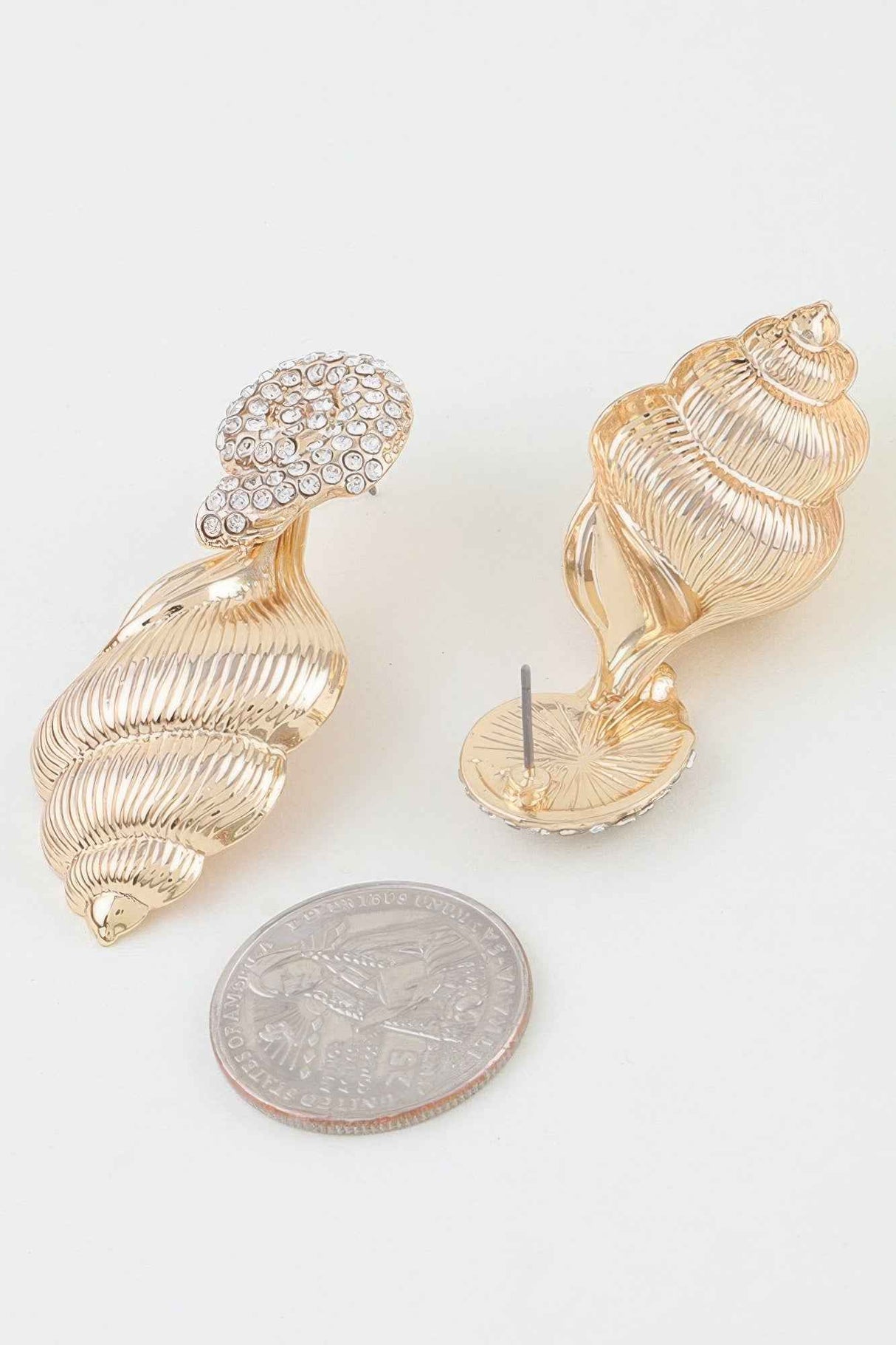 Bejeweled Conch Shell Earrings