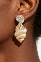 Bejeweled Conch Shell Earrings