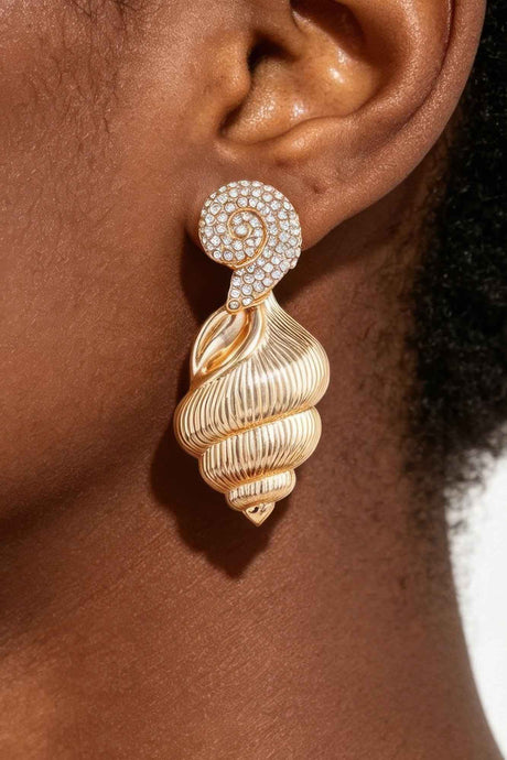 Bejeweled Conch Shell Earrings