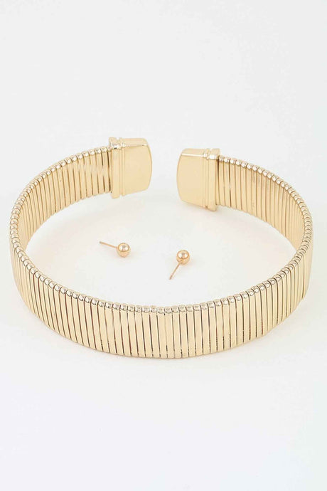 Classic Cubic Bar Chain Choker Necklace