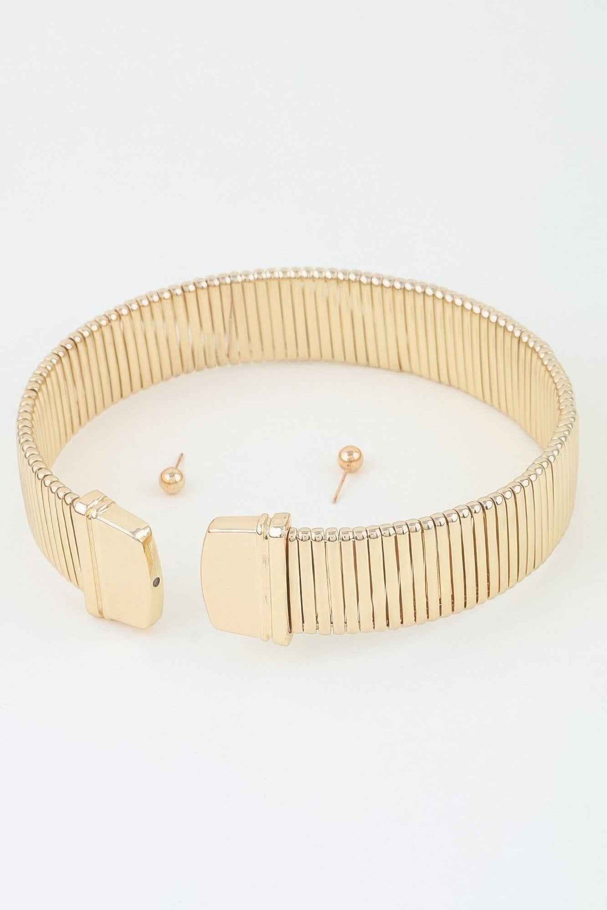 Classic Cubic Bar Chain Choker Necklace