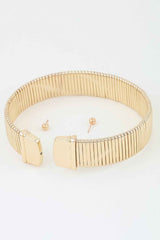 Classic Cubic Bar Chain Choker Necklace