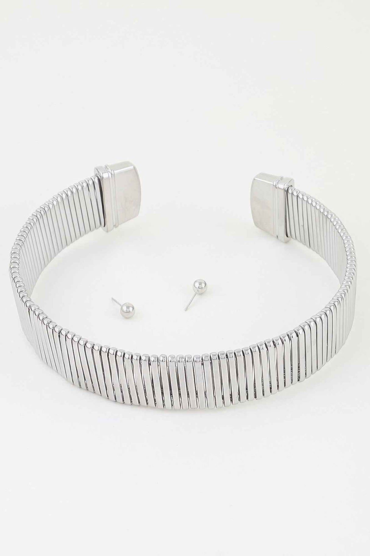 Classic Cubic Bar Chain Choker Necklace