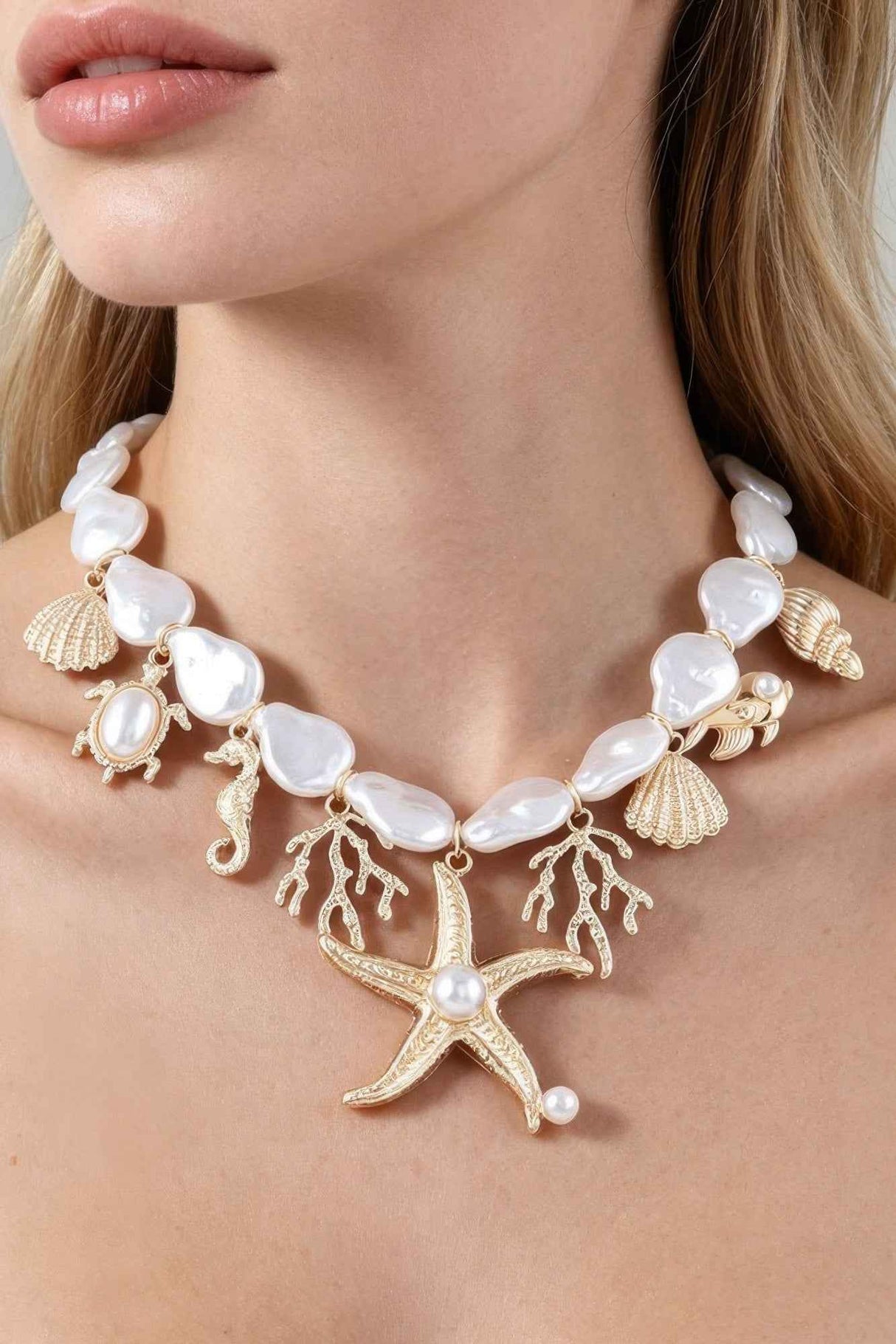 Multi Under The Sea Charm Beaded Necklace