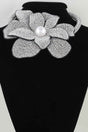 Bejeweled Blooming Flower Choker Necklace