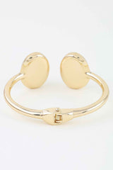 Polished Pearl Stone Open Cuff Bracelet