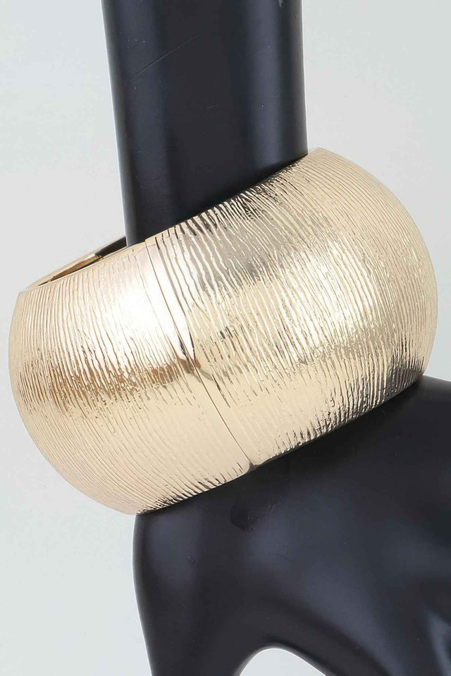 Polished Engraved Dome Cuff Bracelet