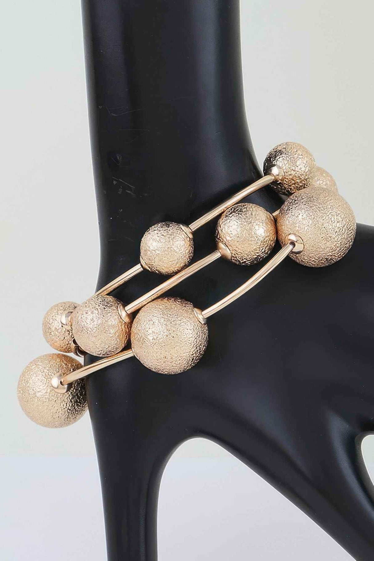 Multi Hammered Tube Beaded Bracelet