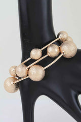 Multi Hammered Tube Beaded Bracelet