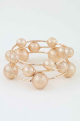 Multi Hammered Tube Beaded Bracelet
