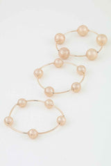 Multi Hammered Tube Beaded Bracelet