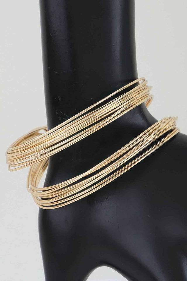 Sculptural Multi Wire Open Cuff Bracelet