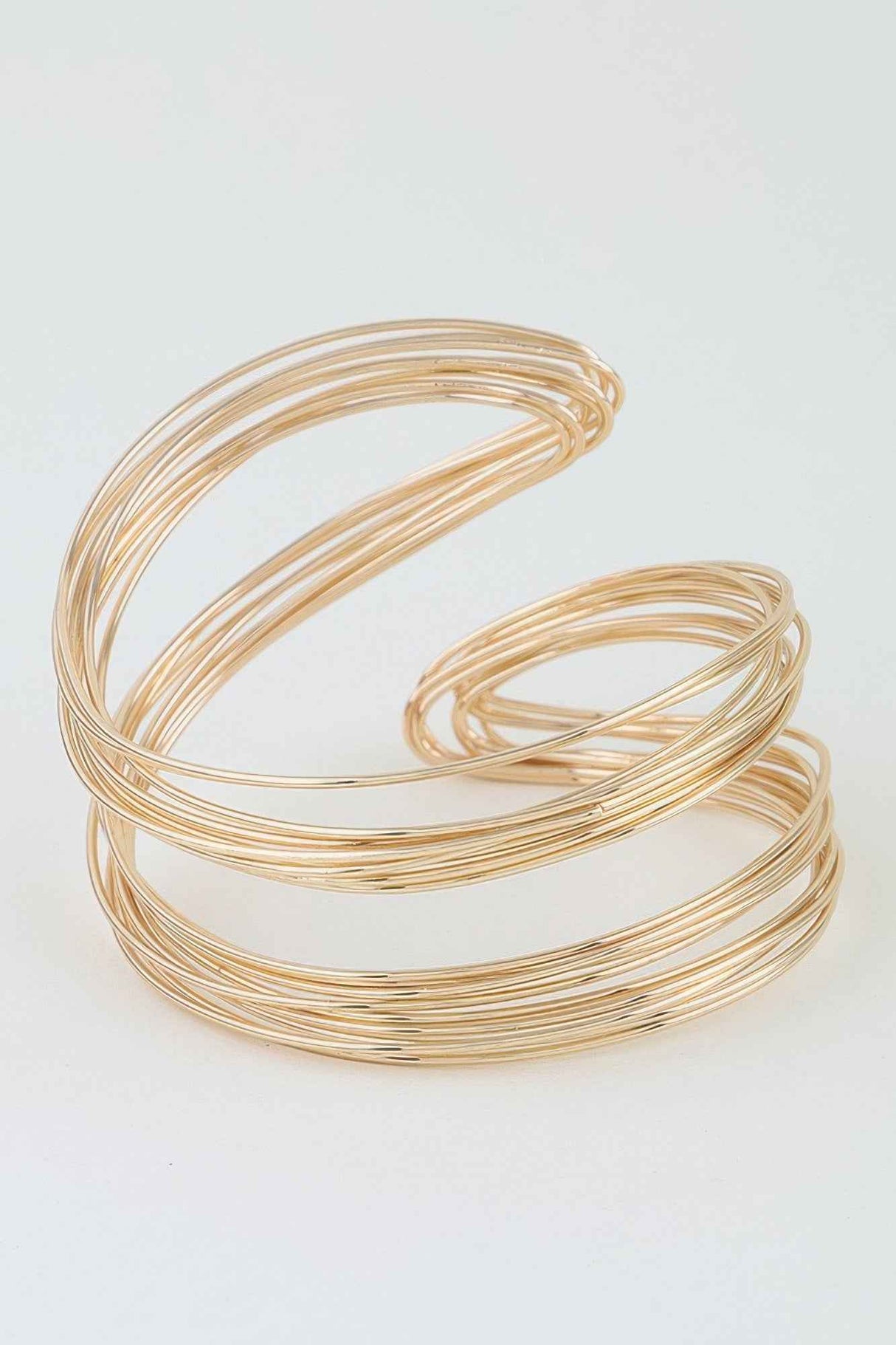 Sculptural Multi Wire Open Cuff Bracelet