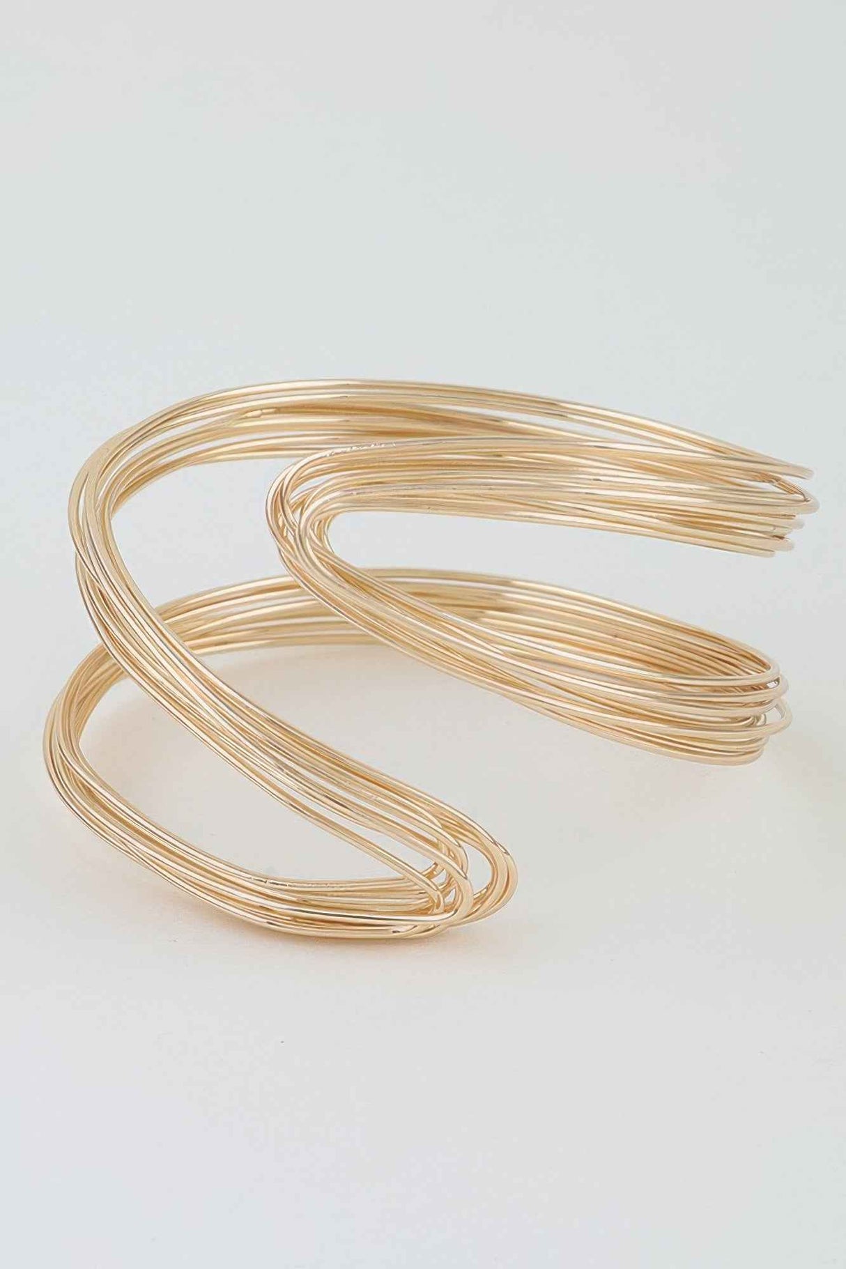 Sculptural Multi Wire Open Cuff Bracelet