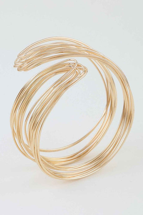 Sculptural Multi Wire Open Cuff Bracelet