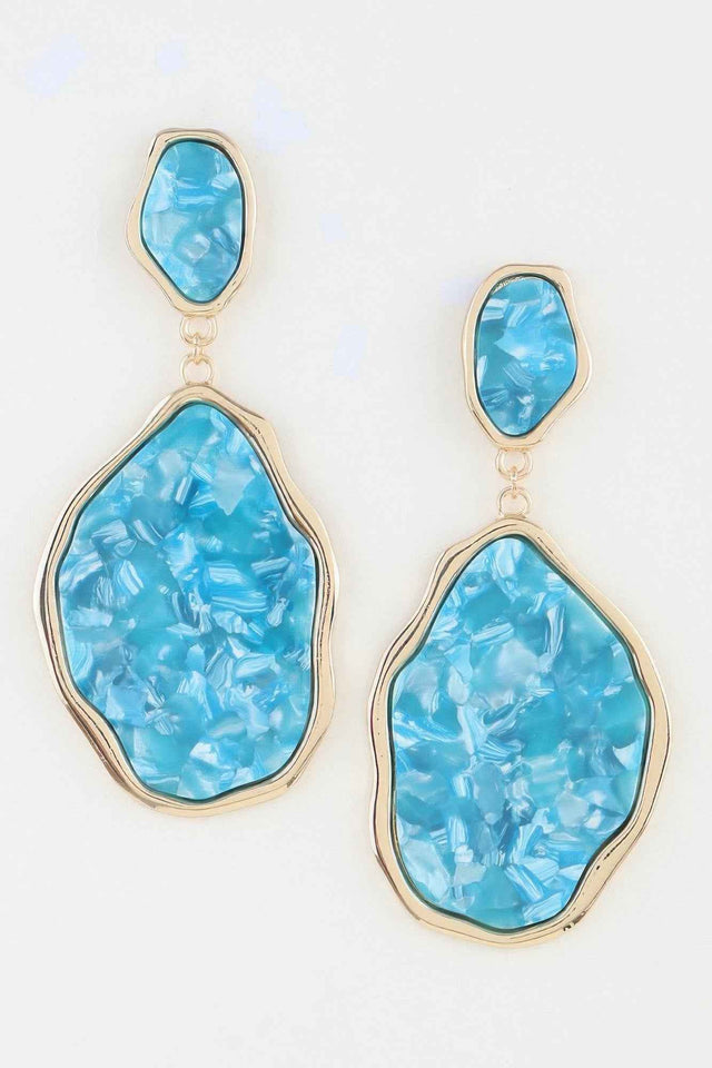 Abstract Crystal Stone Drop Earrings
