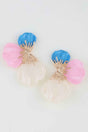 Multi Stone Scale Flower Earrings
