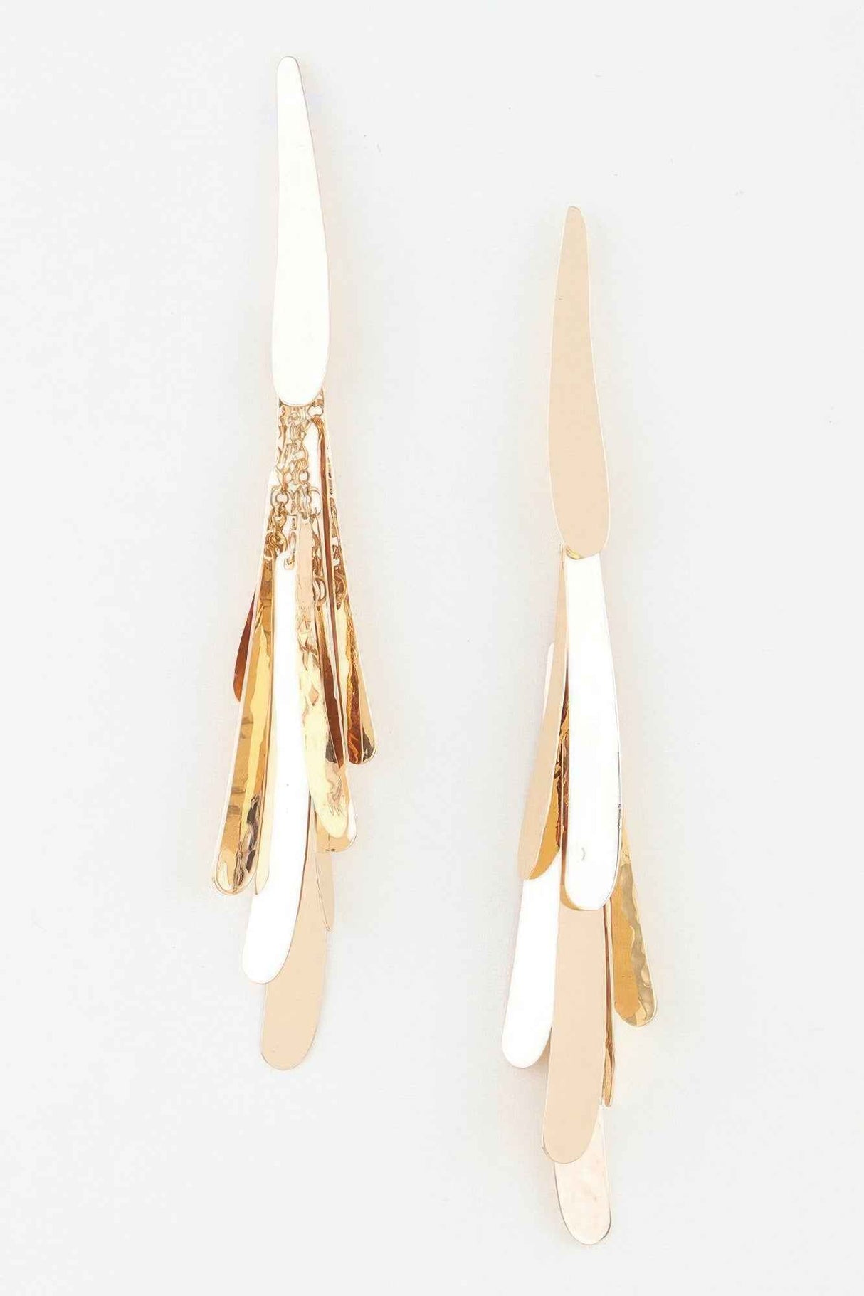 Polished Modern Feather Drop Earrings