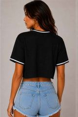 Micro Mesh Mexico Print Crop Top