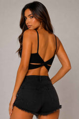Mexico Round Neck W/removable Bra Cup Twisted Back Detail