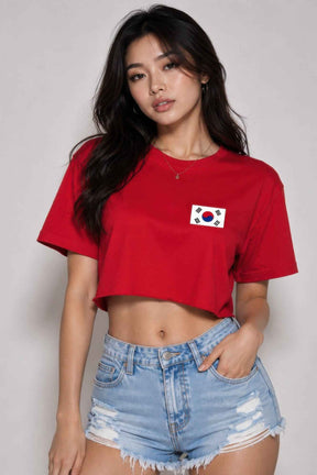 Short Sleeve Cotton Korea Print Shirt
