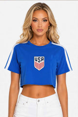 Short Sleeve Cotton Usa Print Shirt