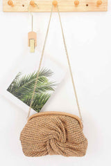 Twist Knot Woven Crossbody Bag