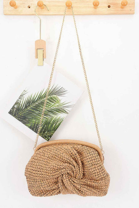 Twist Knot Woven Crossbody Bag