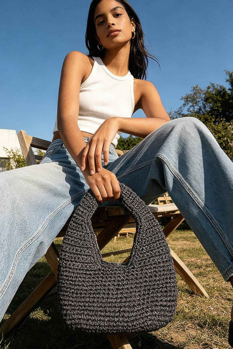 Crochet Woven Hobo Bag