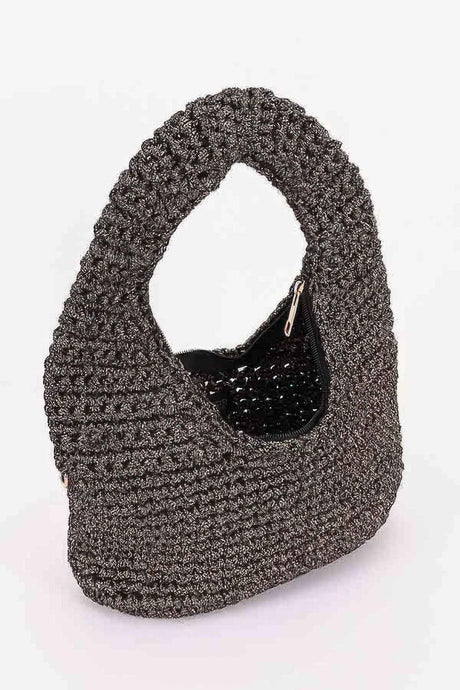 Crochet Woven Hobo Bag